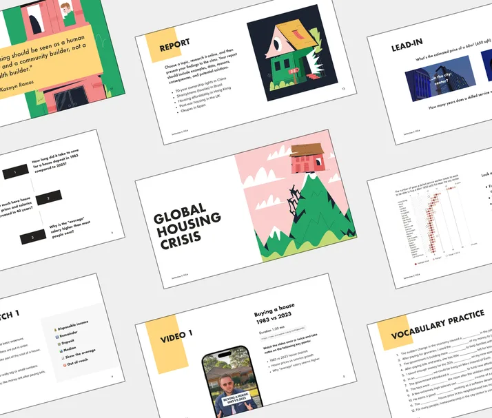 C1 lesson about Global Housing Crisis, student Light PDF preview