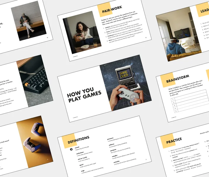 B1 lesson about How You Play Games, student Light PDF preview